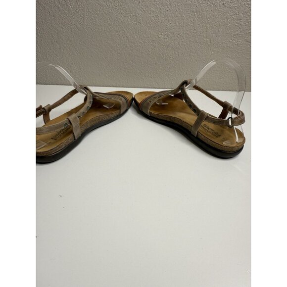 Naot Size 40 9 Leather Ankle Strap Sandals Odelia Tribal Design Beige - Picture 10 of 10